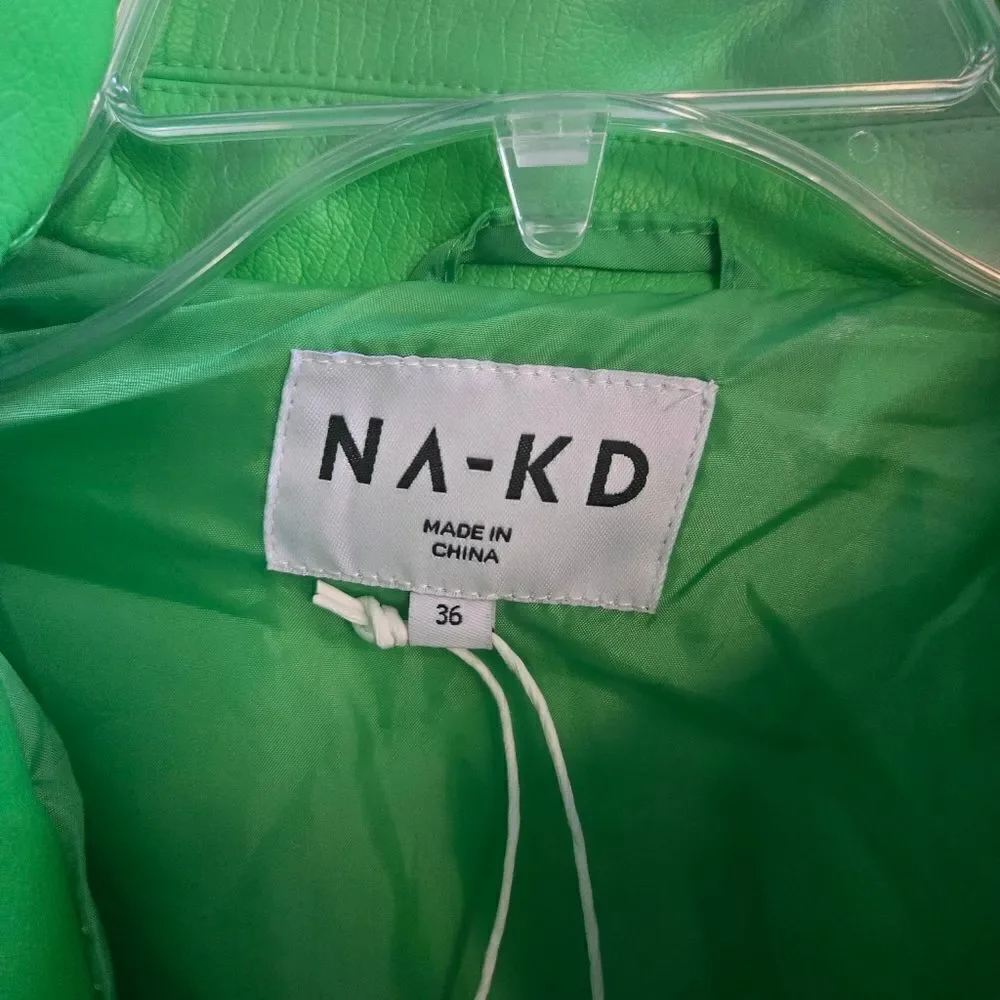 NA-KD Long PU Trench Coat size 36 M 8 US New